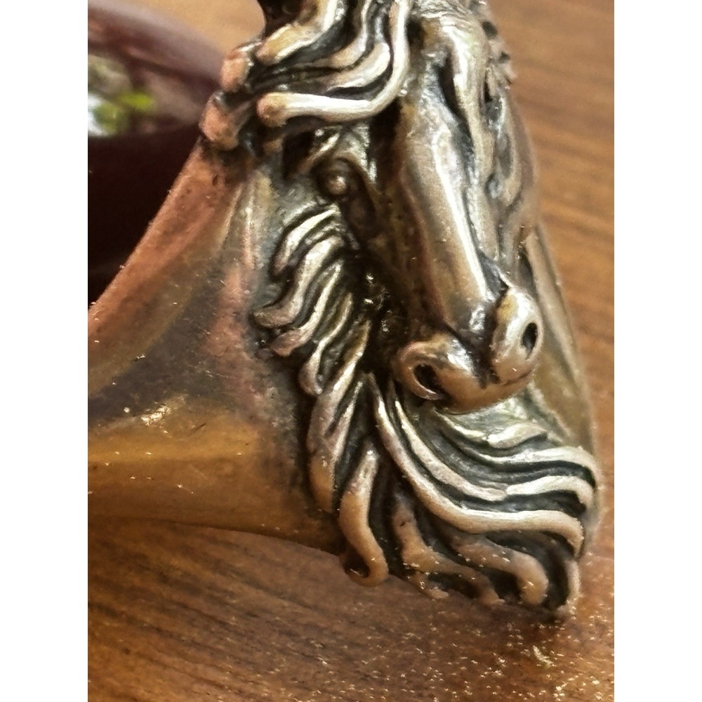 Vintage Silver Cloud Inc 925 Sterling Silver Dimensional Horse Head Ring SZ 8.5 - Picture 3 of 12
